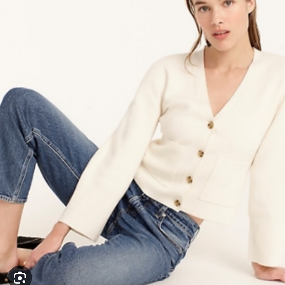NWOT Jcrew Cinched-waist cropped cardigan sweater